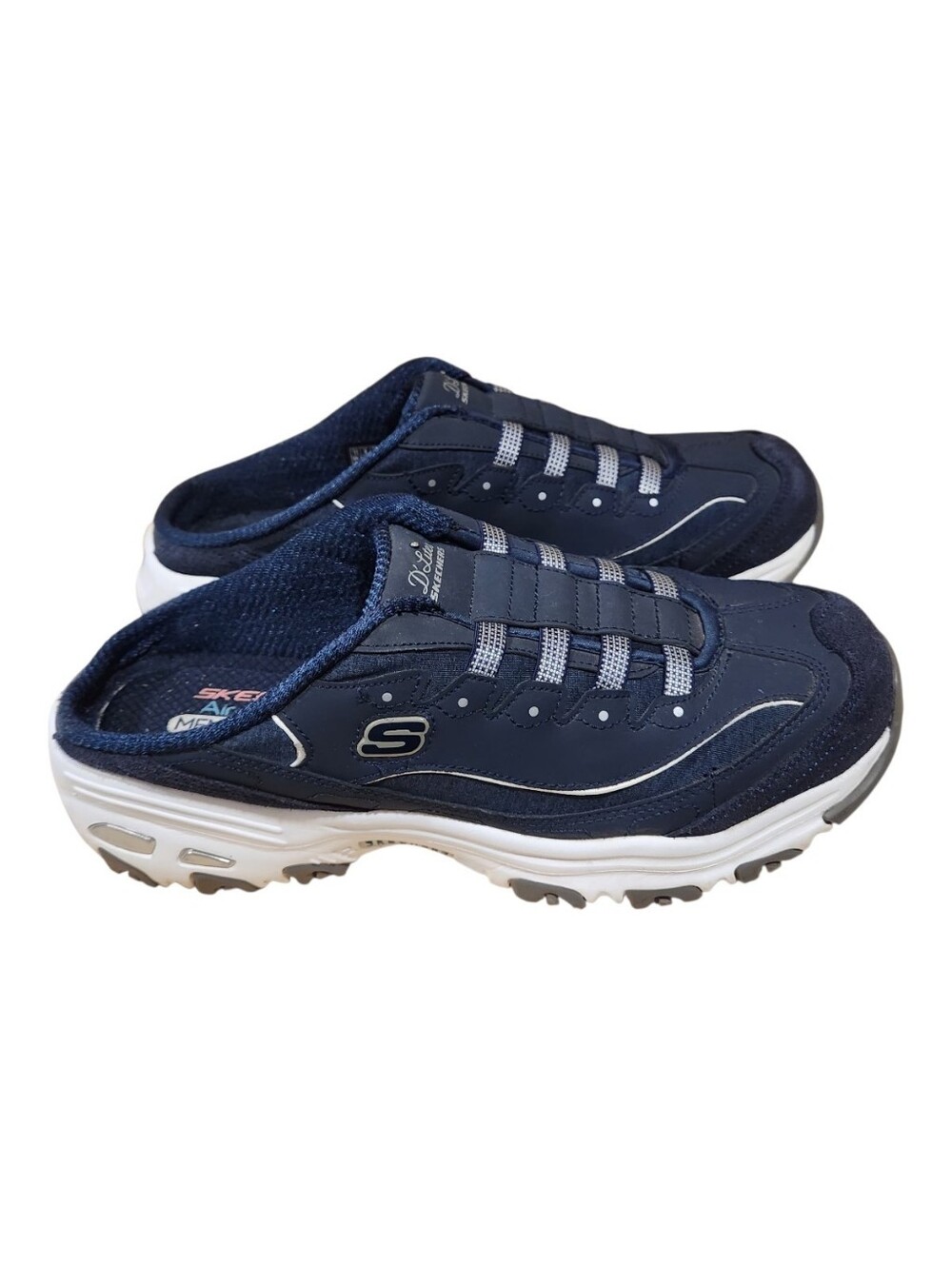 Skechers D'Lites Resilient Navy Blue Slip On Mule Sneaker Clog Women’s Size 11